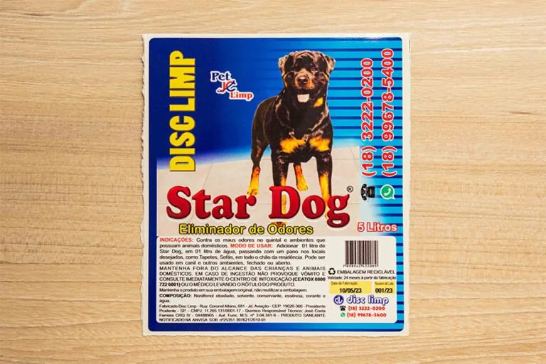 rótulo star dog