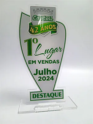 troféu em acrílico
