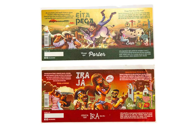 rótulo para cerveja eita pega e irajá da cervejaria suinga